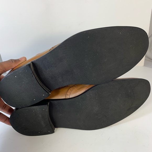 Johnston Murphy Chestnut Brogue Oxford Shoes Sz 11 - Picture 8 of 8